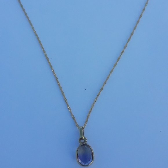 La Bolivianita (or Ametrine) With Italian 18K Yellow Gold Chain Necklace. - Picture 4 of 14